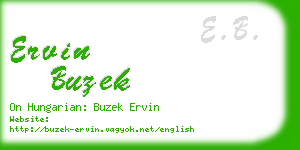 ervin buzek business card